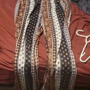 Elegant Patterned Women's Wide Leg Pants